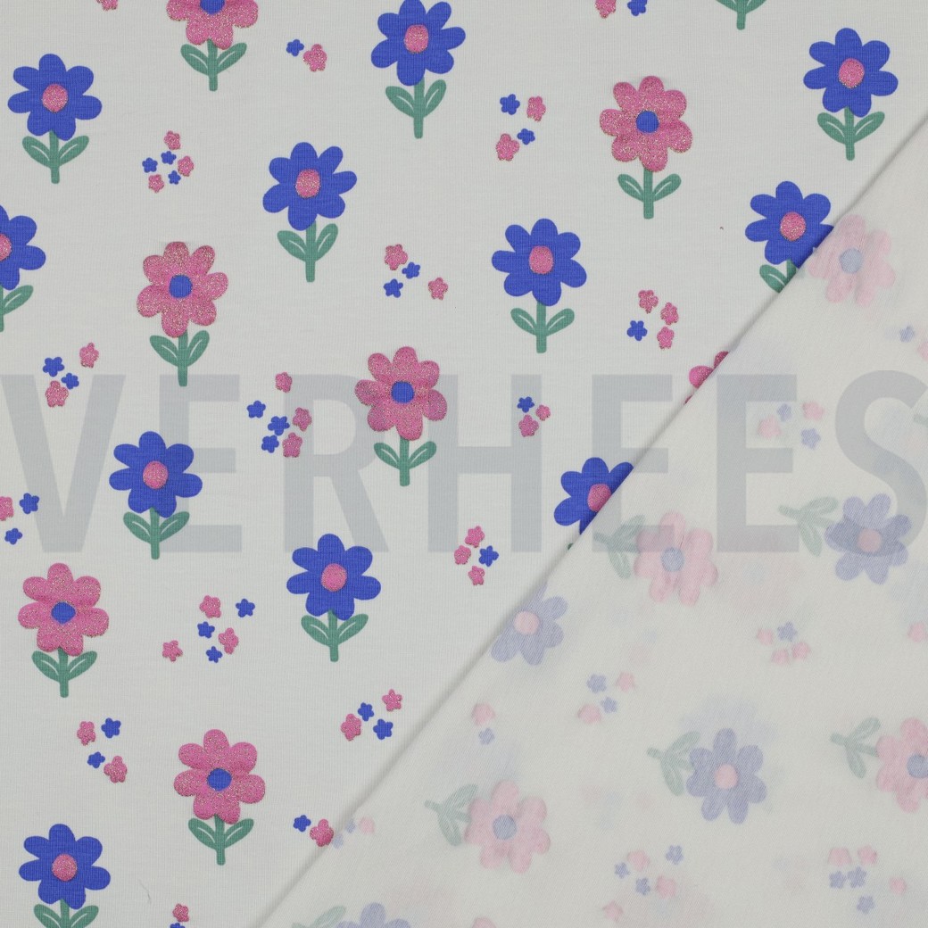 JERSEY PAILLETÉE FLEURS BLANC CASSÉ #7