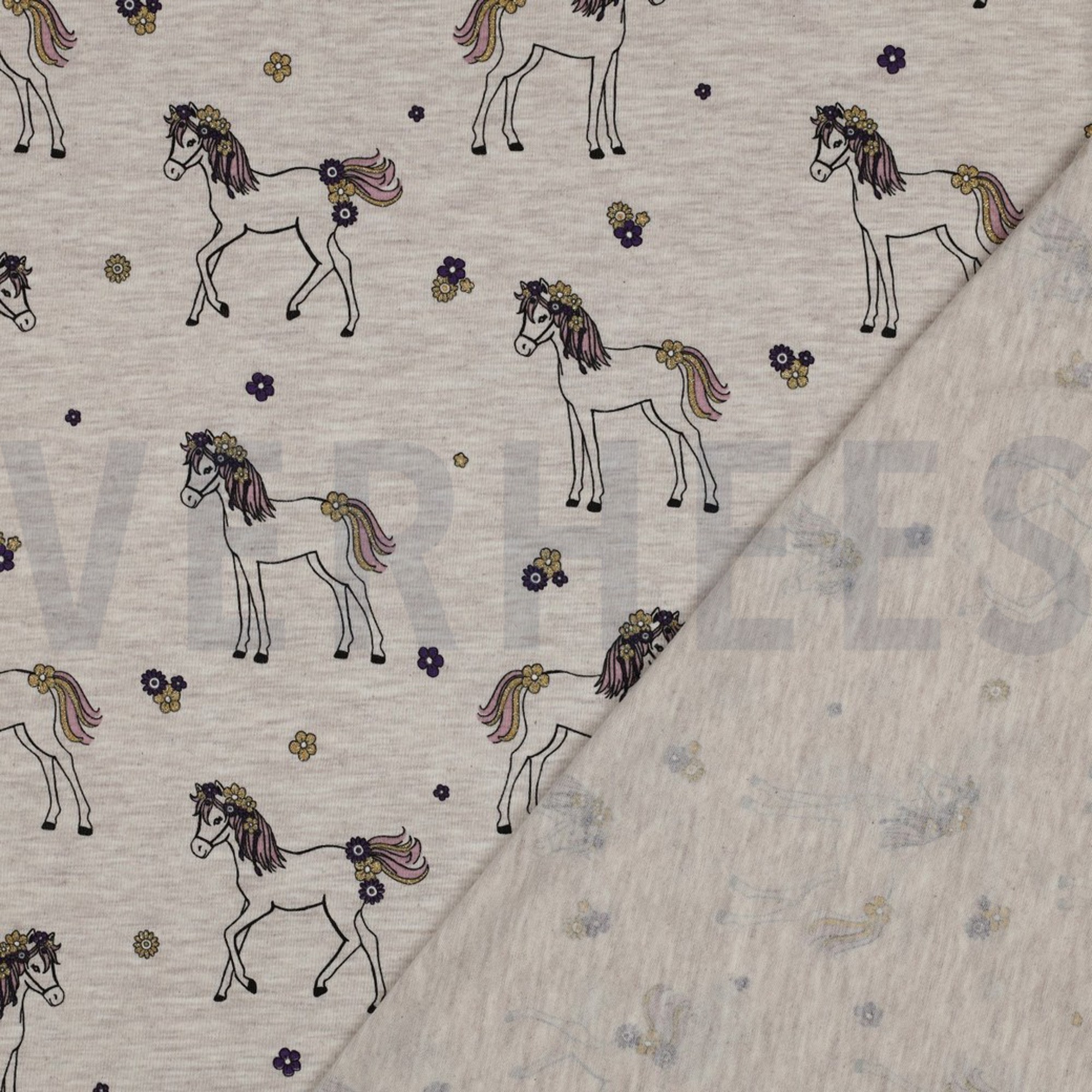 JERSEY MÉLANGE PAILLETTES CHEVAUX SABLE CLAIR (high resolution) #4