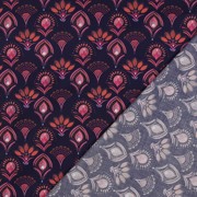 FINE POPLIN DIGITAL FLOWERS NAVY (thumbnail) #4