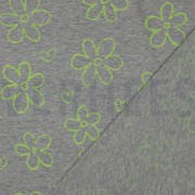 JERSEY MELANGE NEON BLOEMEN LICHTGRIJS (thumbnail) #4