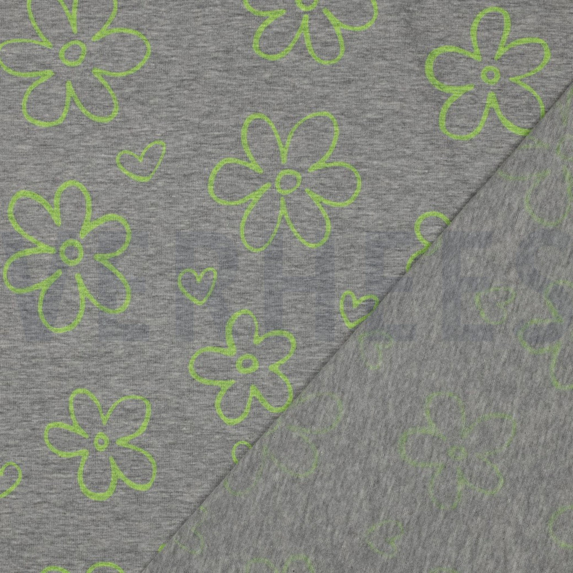 JERSEY MELANGE NEON BLOEMEN LICHTGRIJS (high resolution) #4