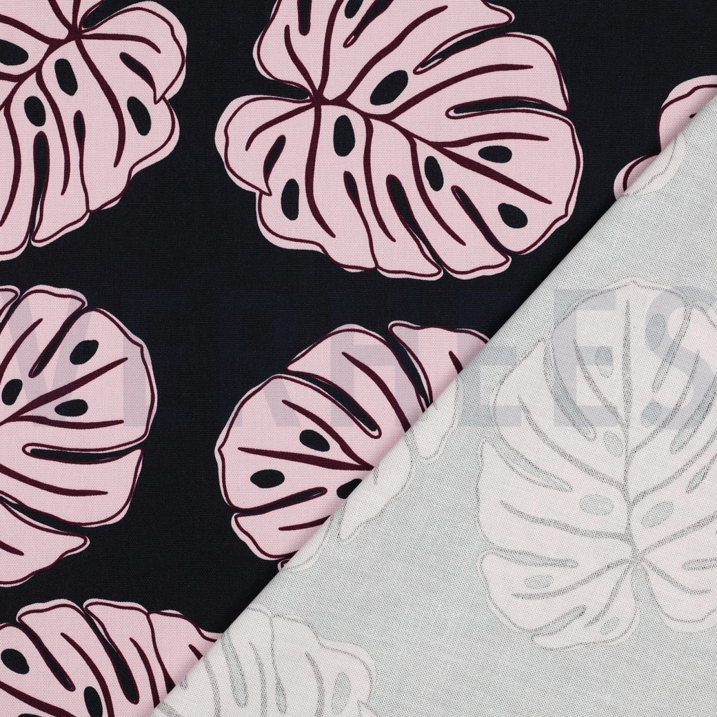 TOILE CANVAS FEUILLES MONSTERA BLEU MARINE #7