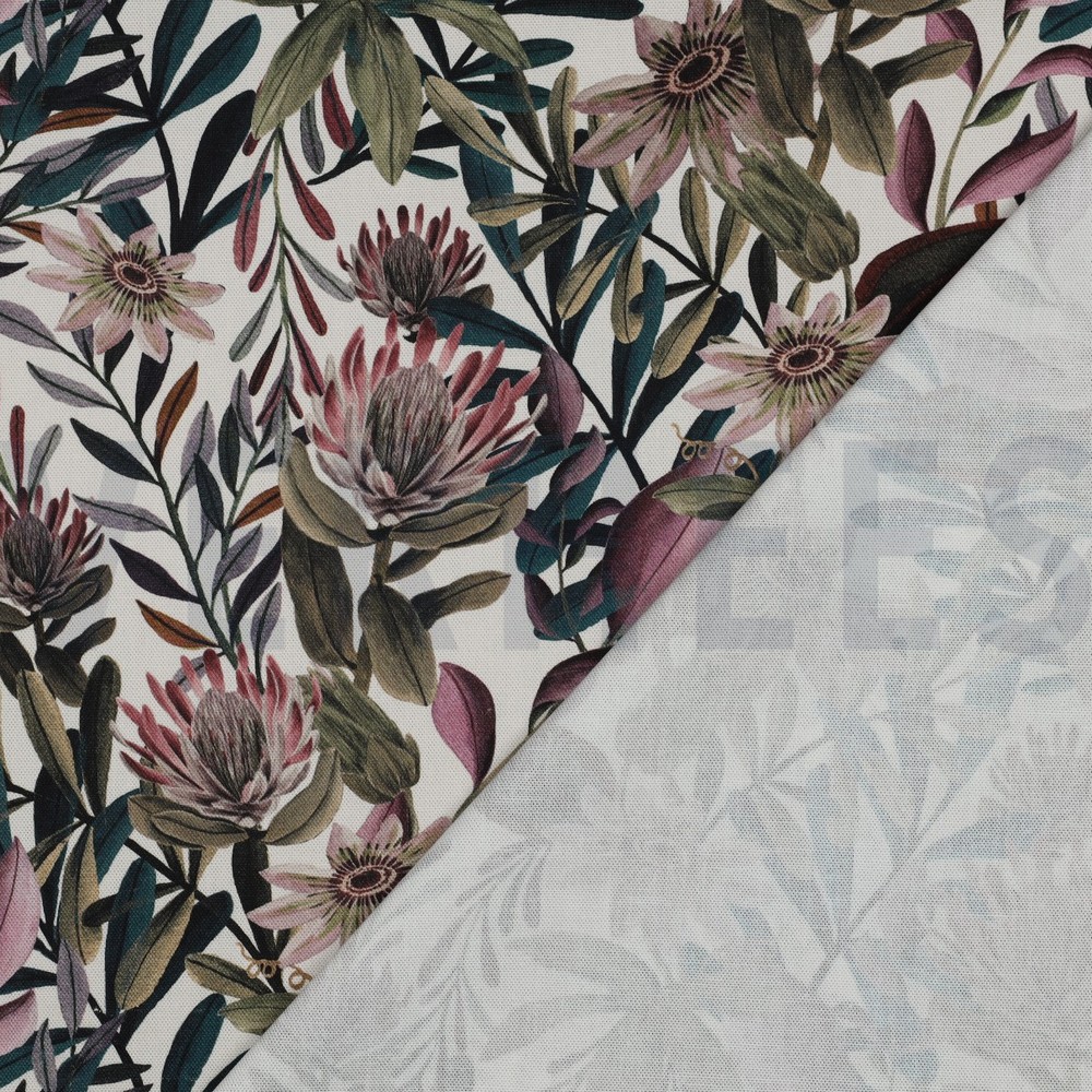 TOILE DÉCORATION FLEURS BLANC CASSÉ #7