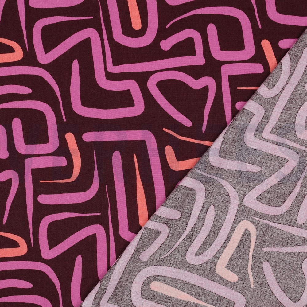 VISCOSE RADIANCE ABSTRACT BURGUNDY #7