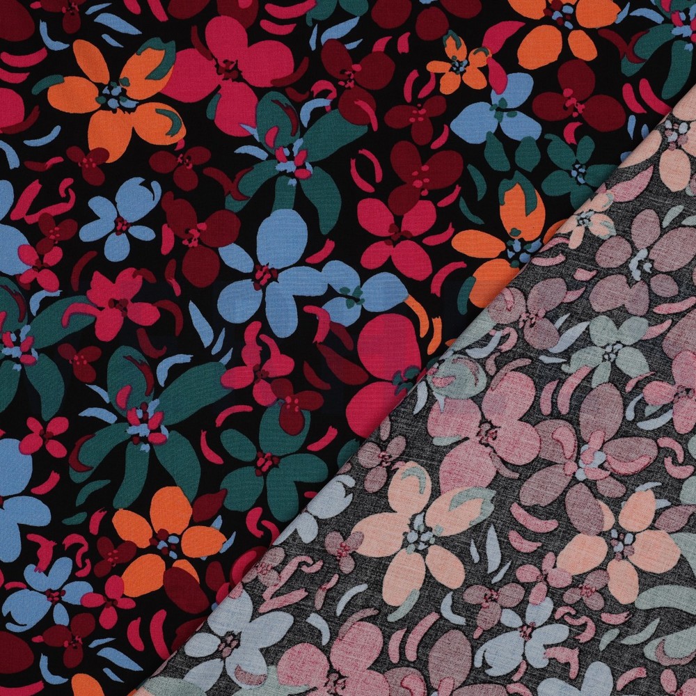 VISCOSE RADIANCE FLOWERS BLACK #7