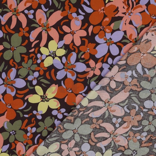 VISCOSE RADIANCE BLOEMEN DONKERBRUIN #7