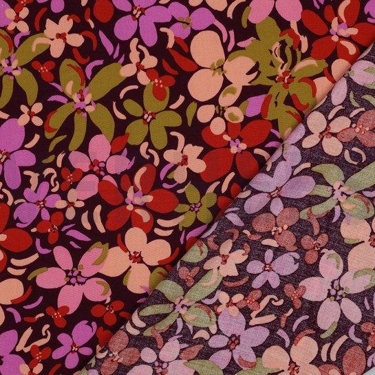 VISCOSE RADIANCE FLEURS VIOLET FONCÉ #7