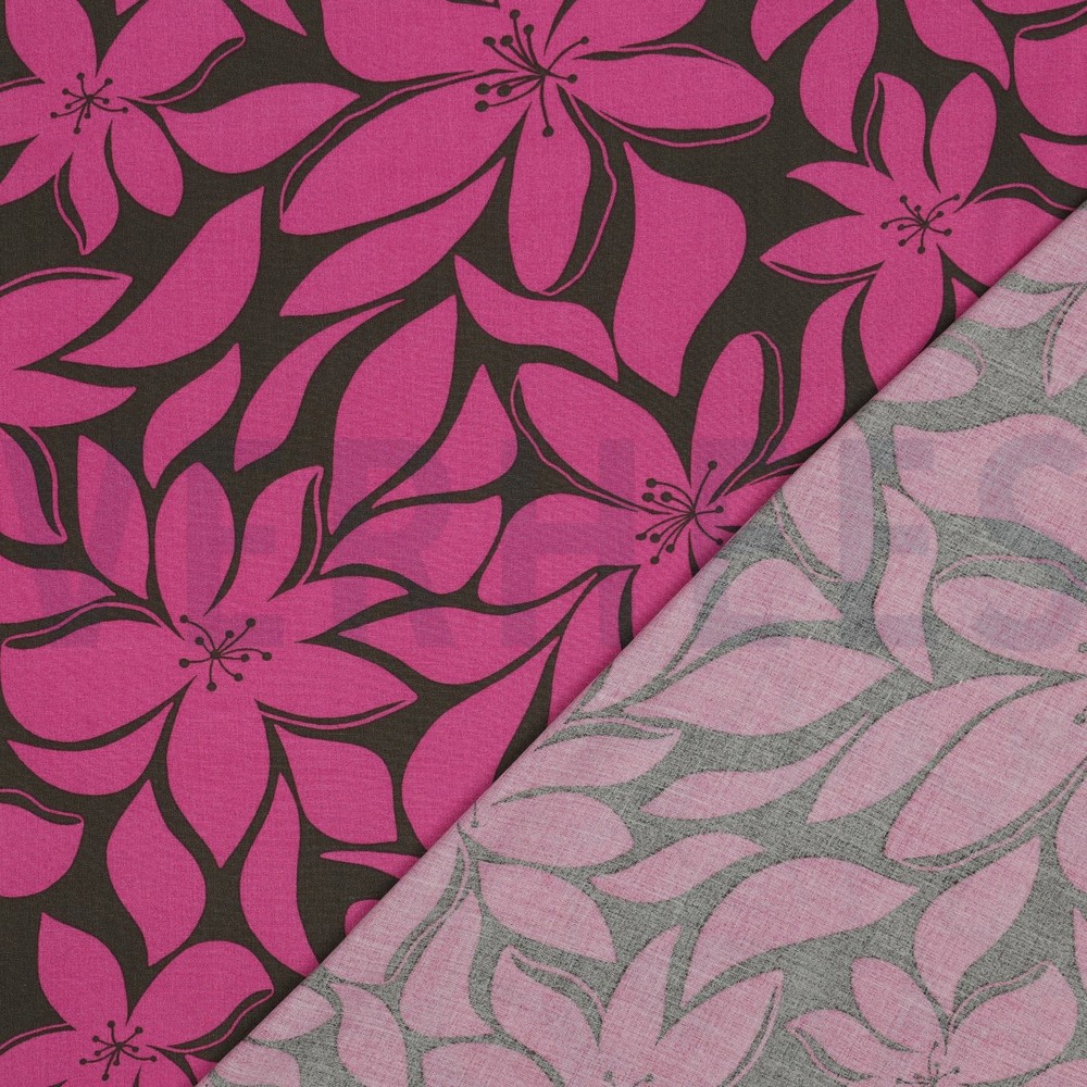 VISCOSE RADIANCE FLEURS VERT/ROSE #7