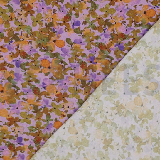 VISCOSE STRETCH DIGITAL FLOWERS LAVENDER #7