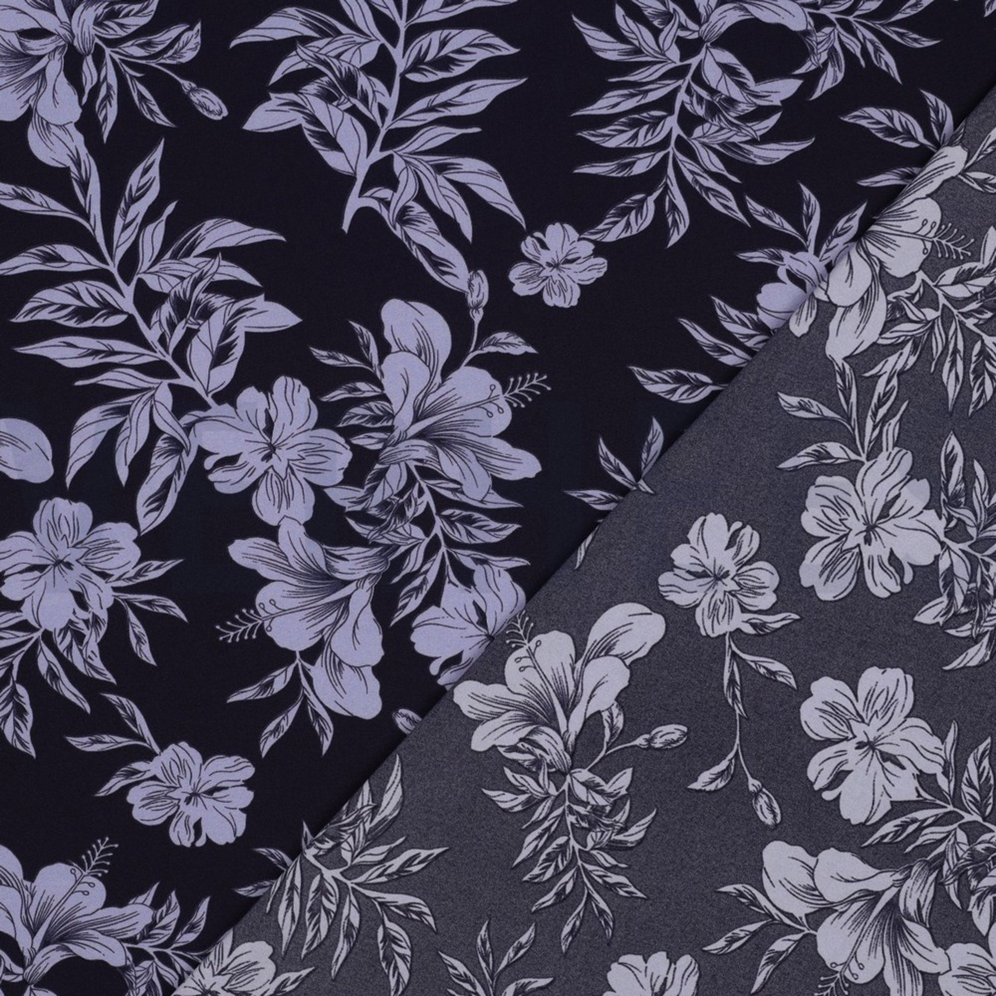MAGNOLIA STRETCH TROPISCHE BLOEMEN MARINEBLAUW (high resolution) #4