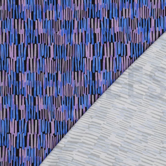 VISKOSE ROSELLA STRETCH DIGITAL STREIFEN SCHWARZ #7