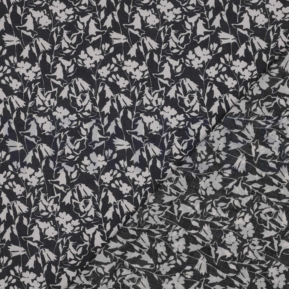 COTTON VOILE FLOWERS BLACK #7