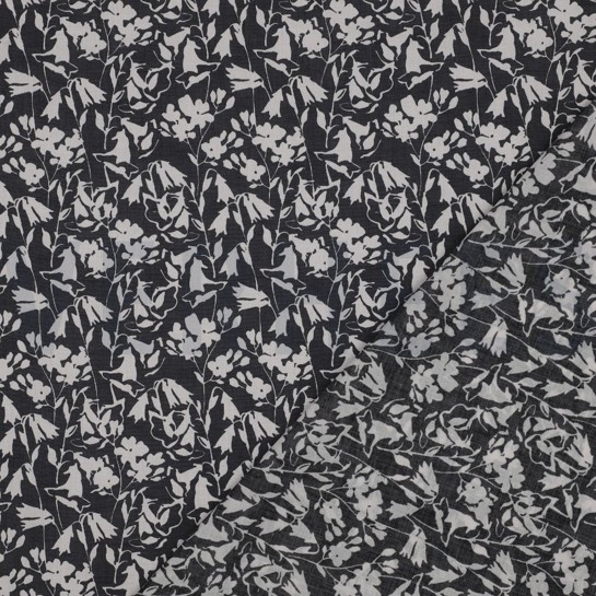 COTON VOILE FLEURS NOIR #7