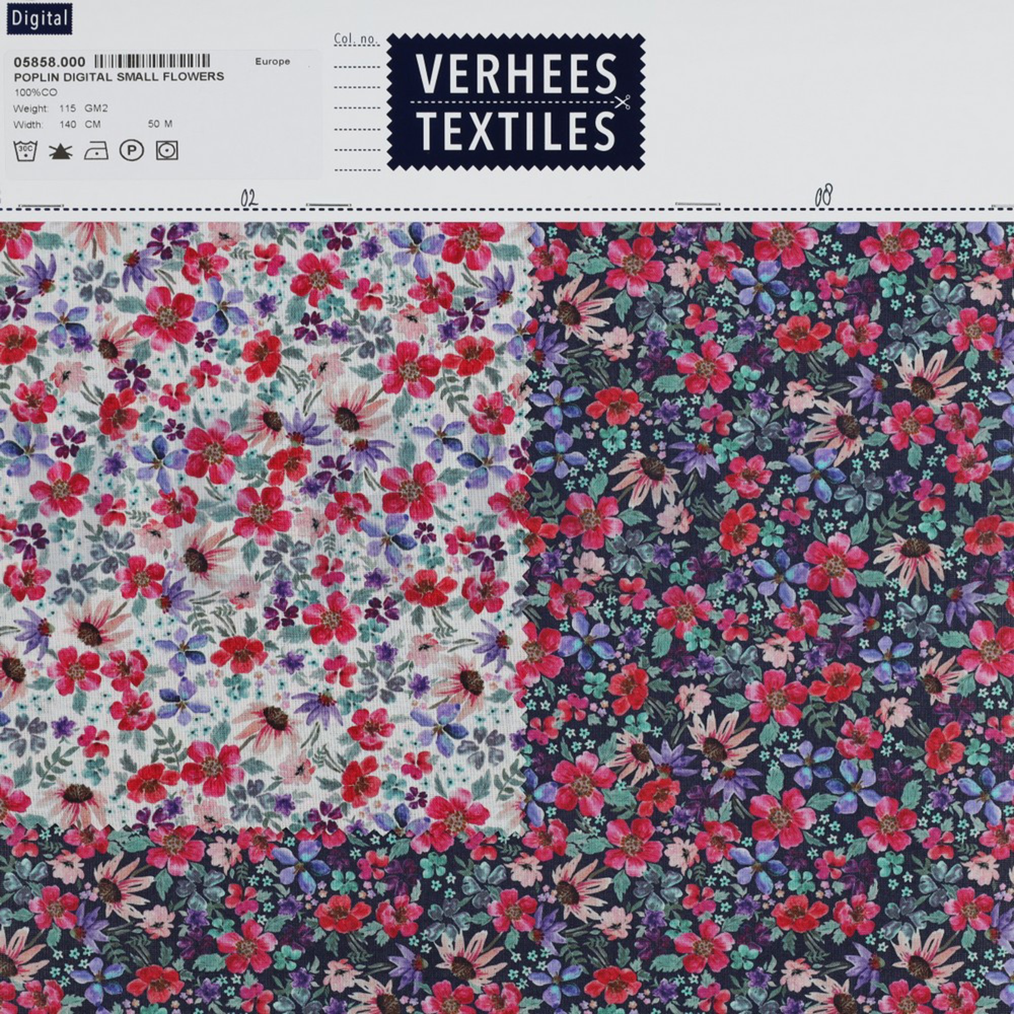 POPLIN DIGITAL SMALL FLOWERS WHITE (high resolution) #4