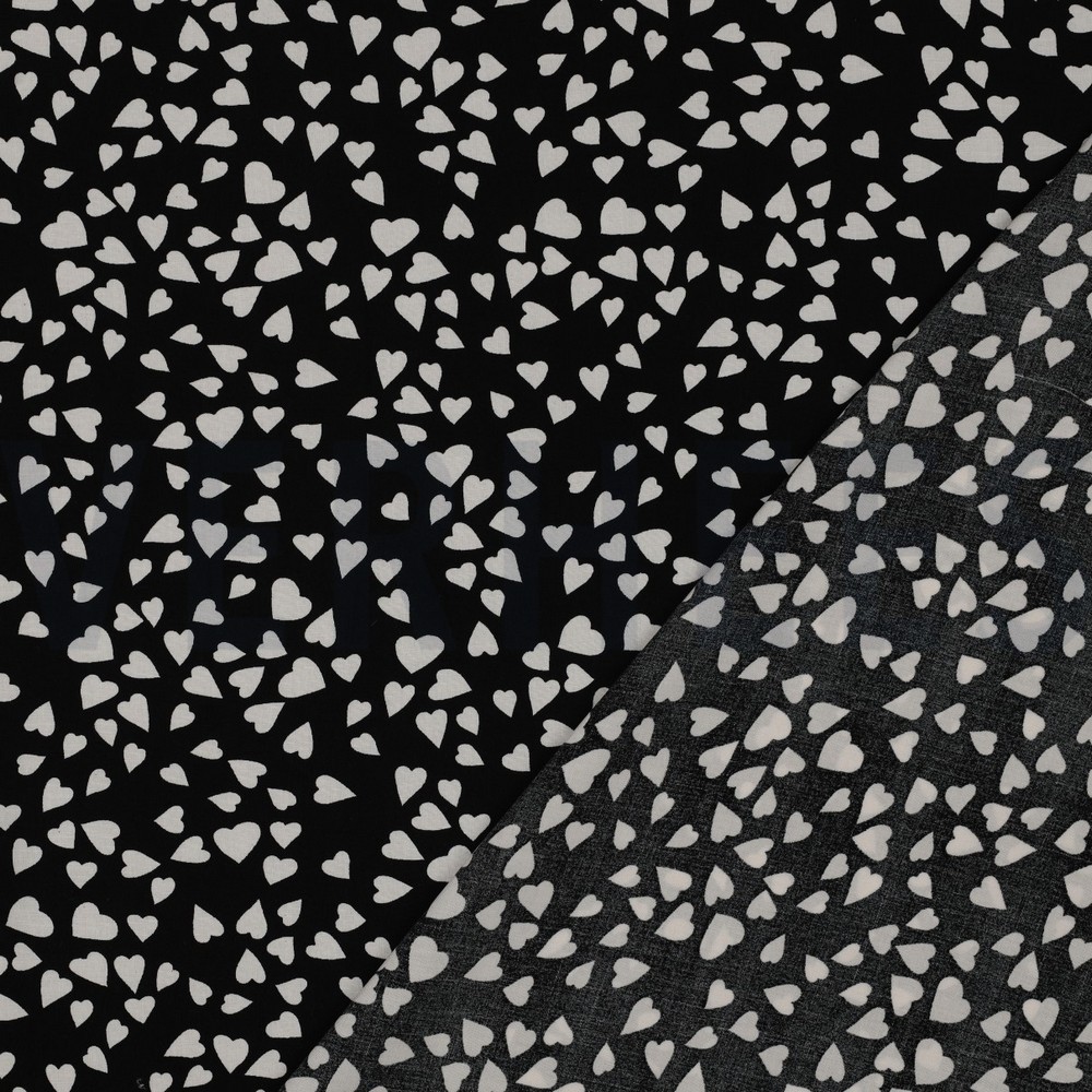 LENZING™ ECOVERO™ HEARTS BLACK #7
