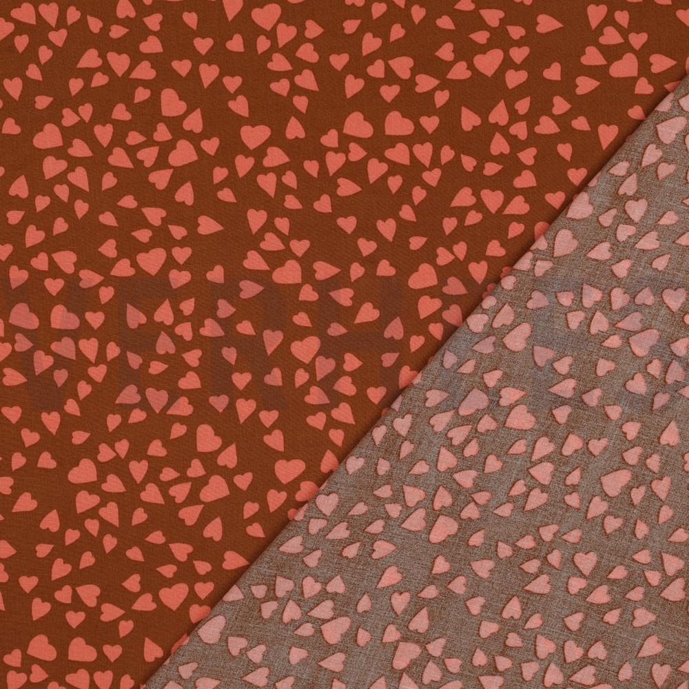 LENZING™ ECOVERO™ HEARTS BROWN #7