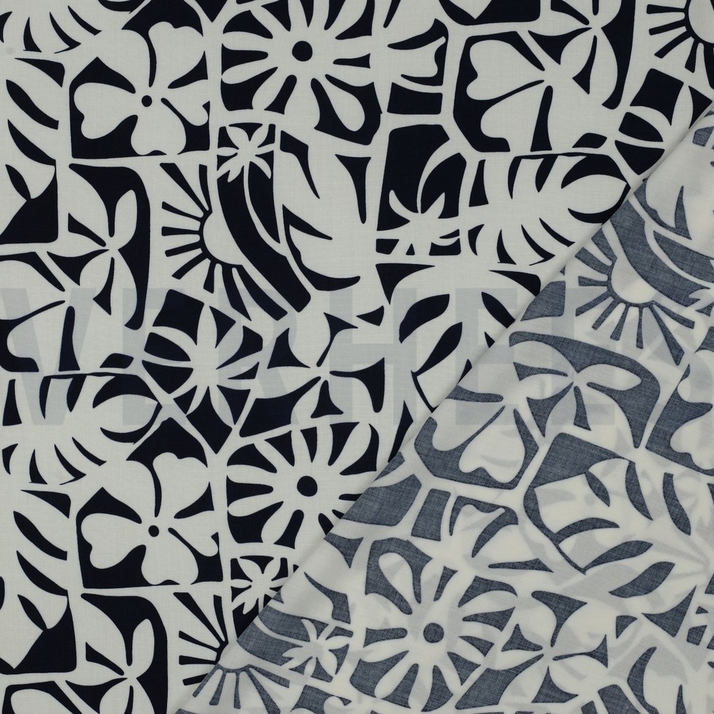 LENZING™ ECOVERO™ GEOMETRIC NAVY #7