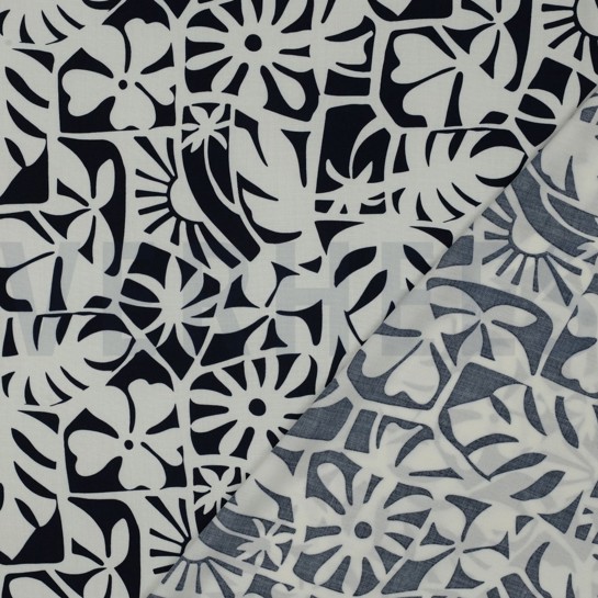 LENZING™ ECOVERO™ GEOMETRIC NAVY #7