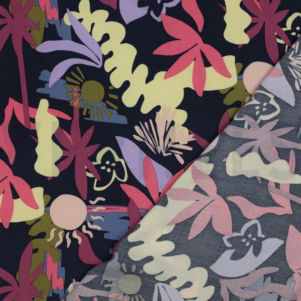 LENZING™ ECOVERO™ FLOWERS NAVY #7