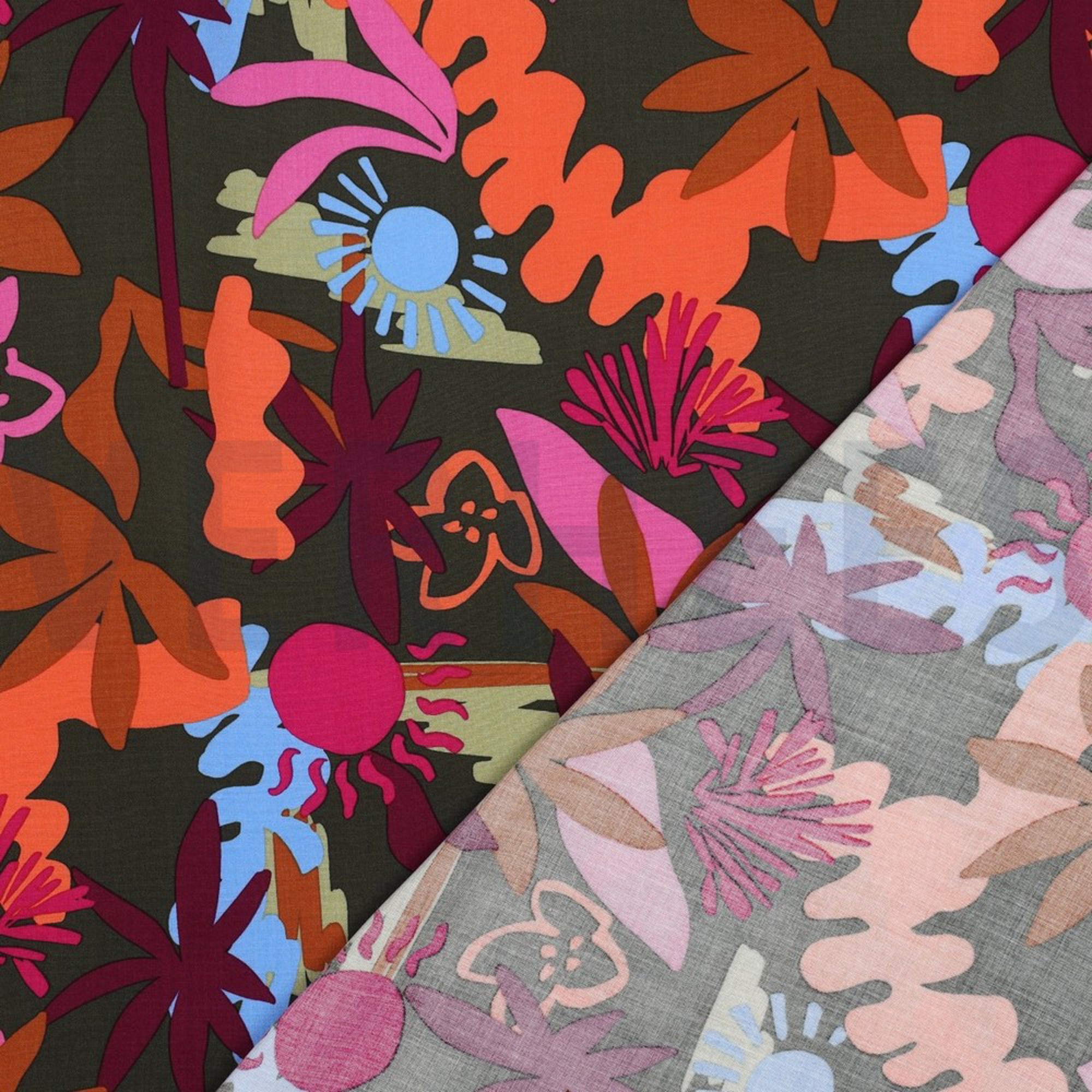 LENZING™ ECOVERO™ FLOWERS ARMY GREEN (high resolution) #4