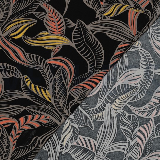 LENZING™ ECOVERO™ LEAVES BLACK #7