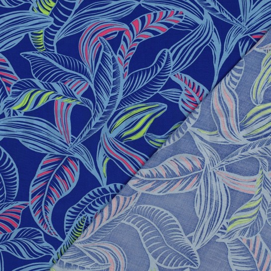 LENZING™ ECOVERO™ LEAVES COBALT #7