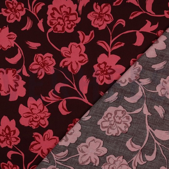 COTTON SATIN FLOWERS BURGUNDY #7
