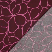 KATOEN SATIJN BLOEMEN BORDEAUXROOD (thumbnail) #4