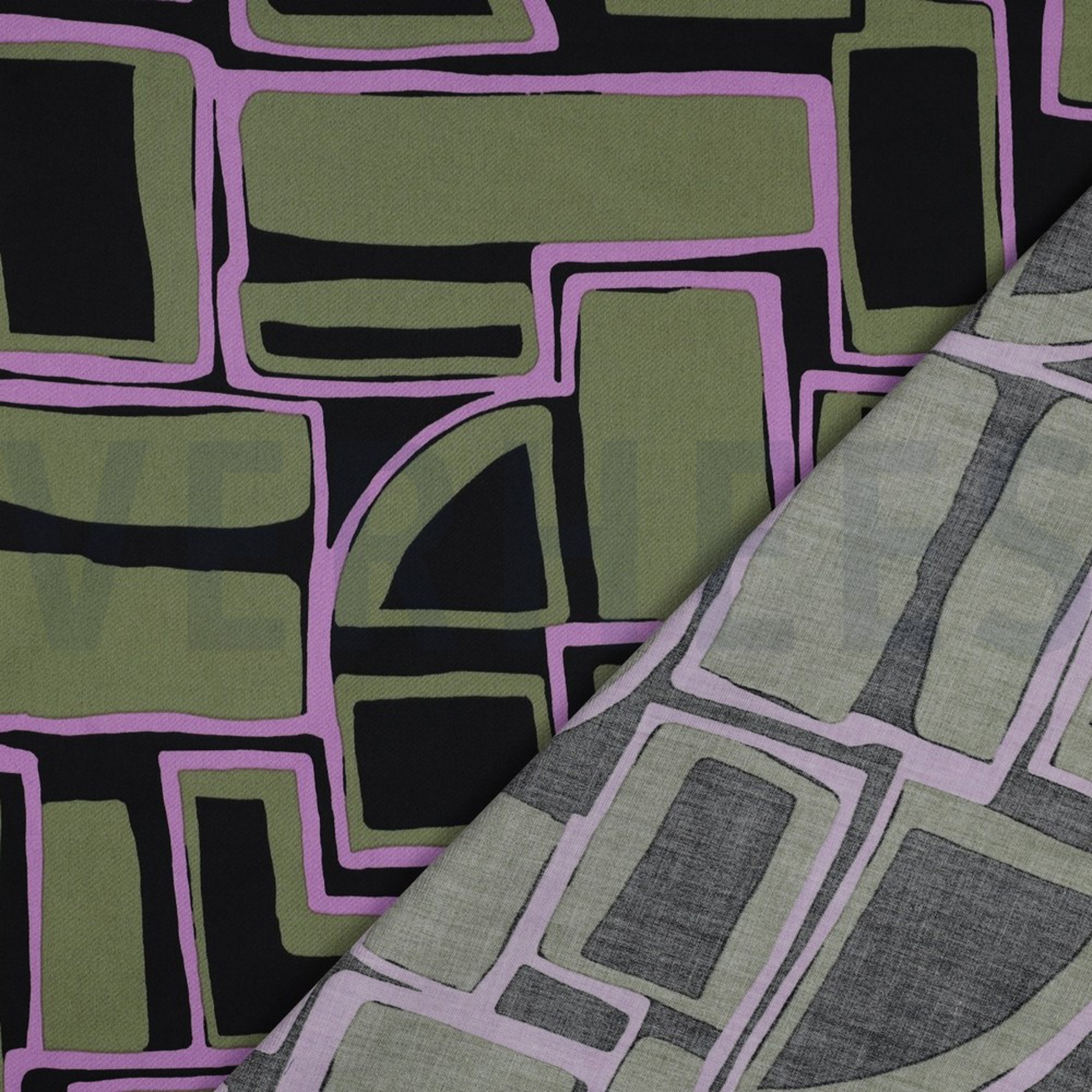 COTON SATIN GEOMETRIQUE NOIR (high resolution) #4