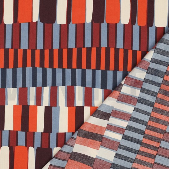 BAUMWOLLE VISKOSE STREIFEN JEANSBLAU #7