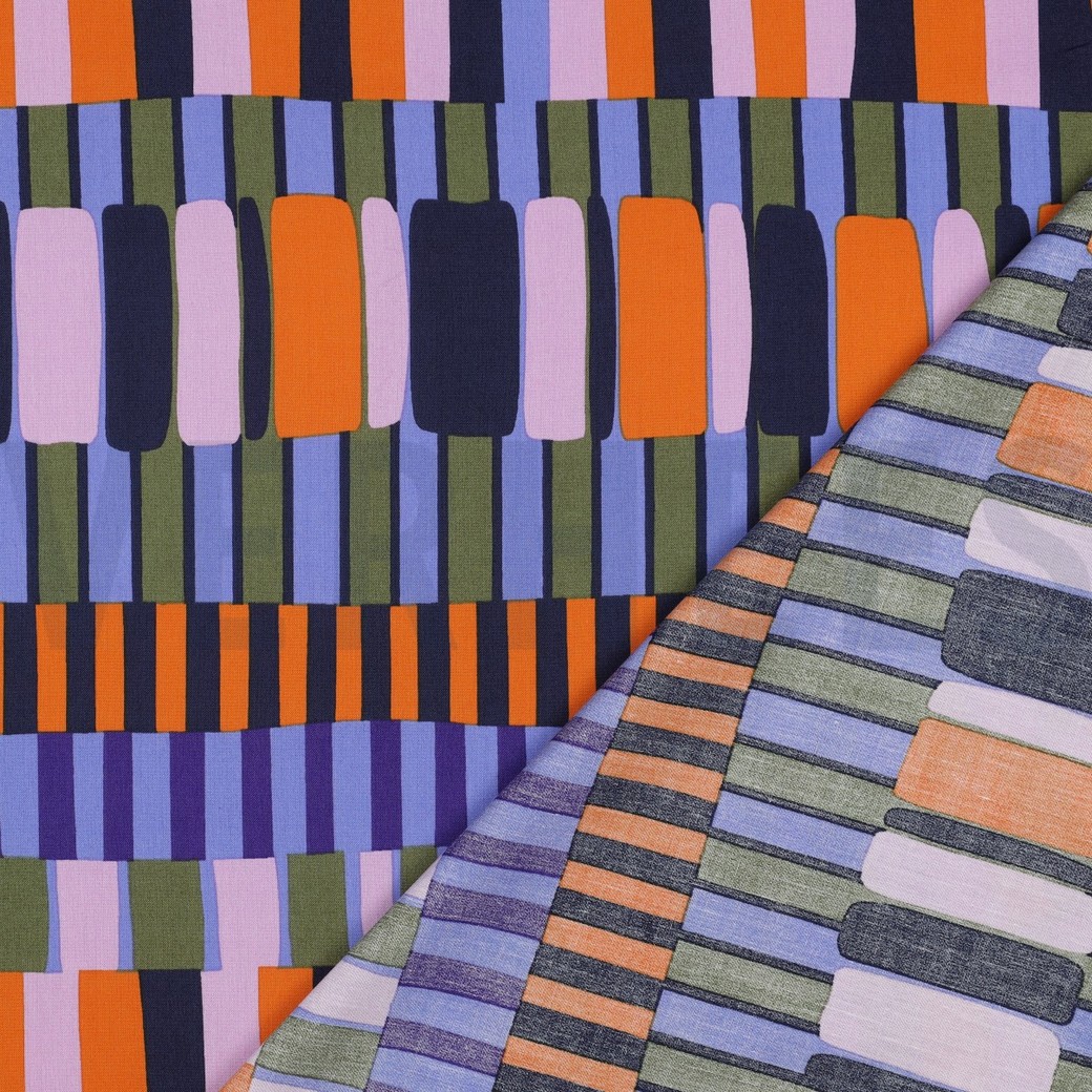 BAUMWOLLE VISKOSE STREIFEN LILA/VIOLETT #7