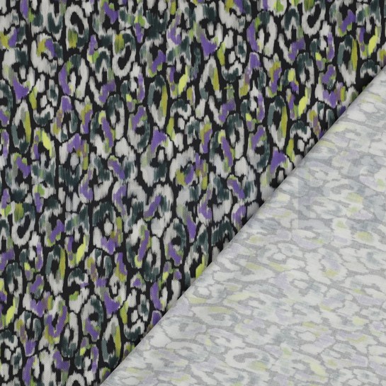 COTTON SATIN DIGITAL ANIMAL SKIN BLACK #7