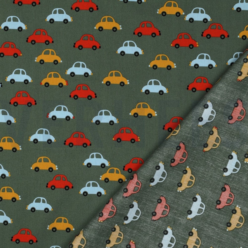 FINE POPLIN CARS ARMY GREEN #7