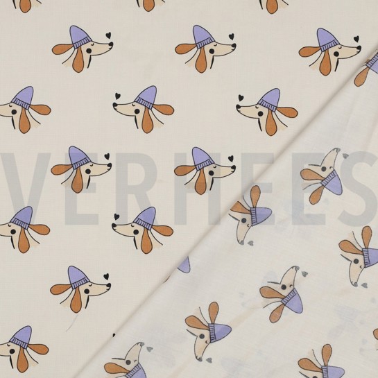 KATOENEN POPLIN HONDEN GEBROKEN WIT #7