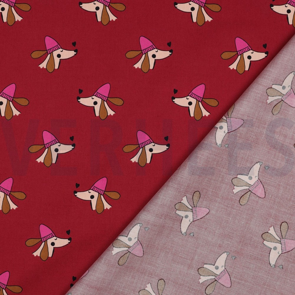FINE POPLIN DOGS BURGUNDY #7