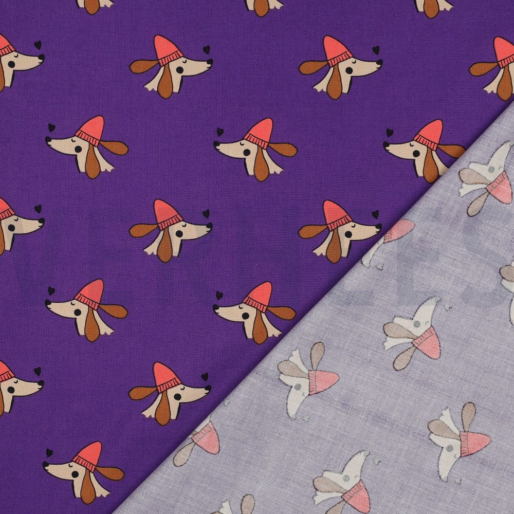 FINE POPLIN DOGS PURPLE #7