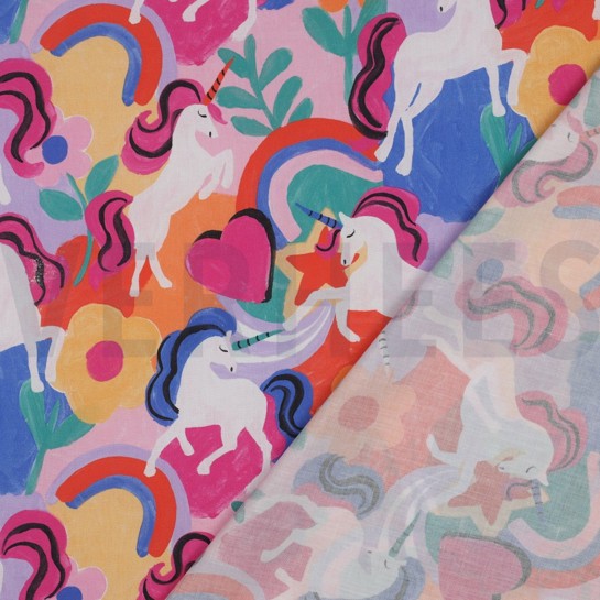 BAUMWOLLE POPELINE DIGITAL EINHÖRNER MEHRFARBIG #7