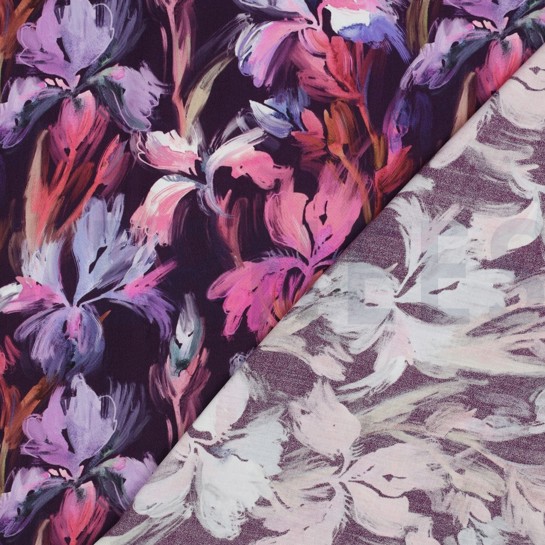 VISCOSE RADIANCE DIGITAL FLEURS VIOLET #7