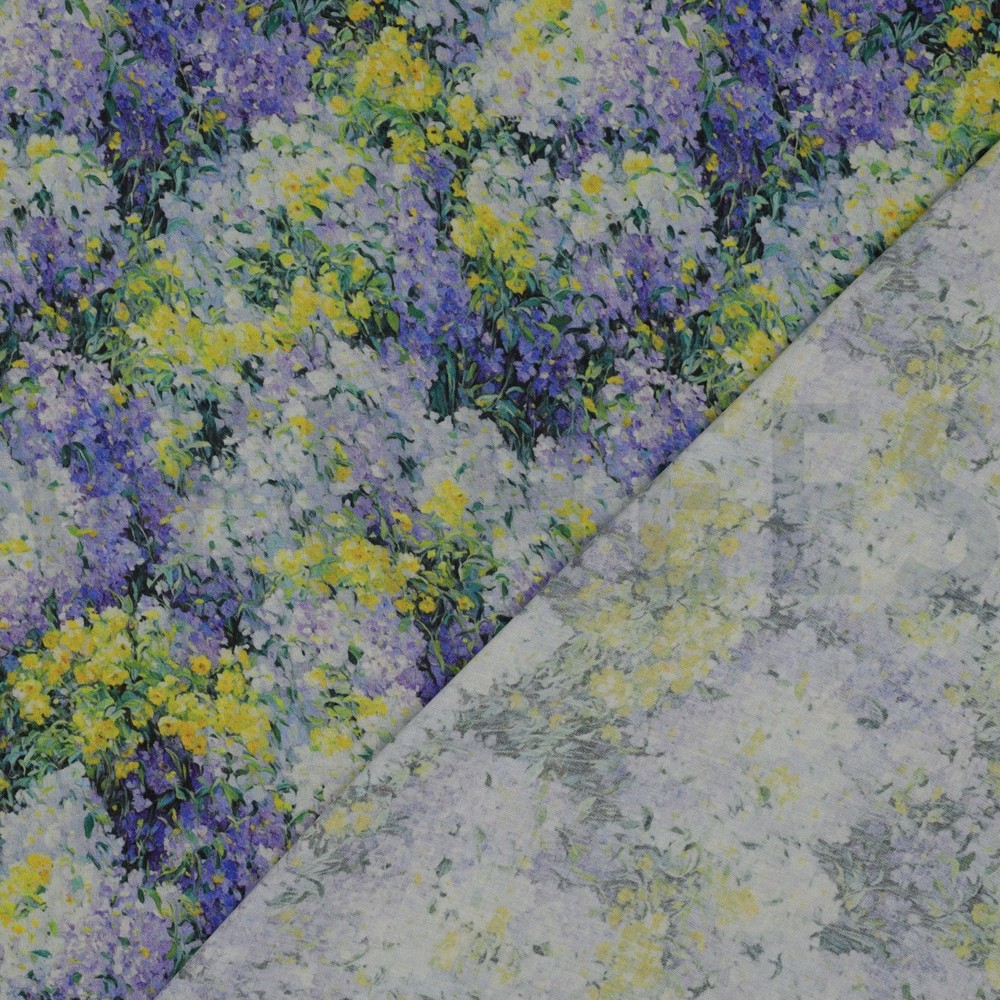 VISCOSE RADIANCE DIGITAL FLOWERS BLUE #7