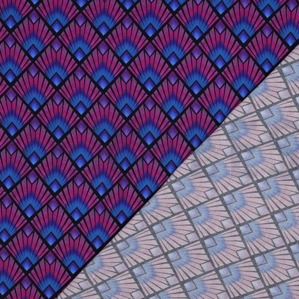 VISCOSE RADIANCE DIGITAL GRAPHIQUE BLEU MARINE #7
