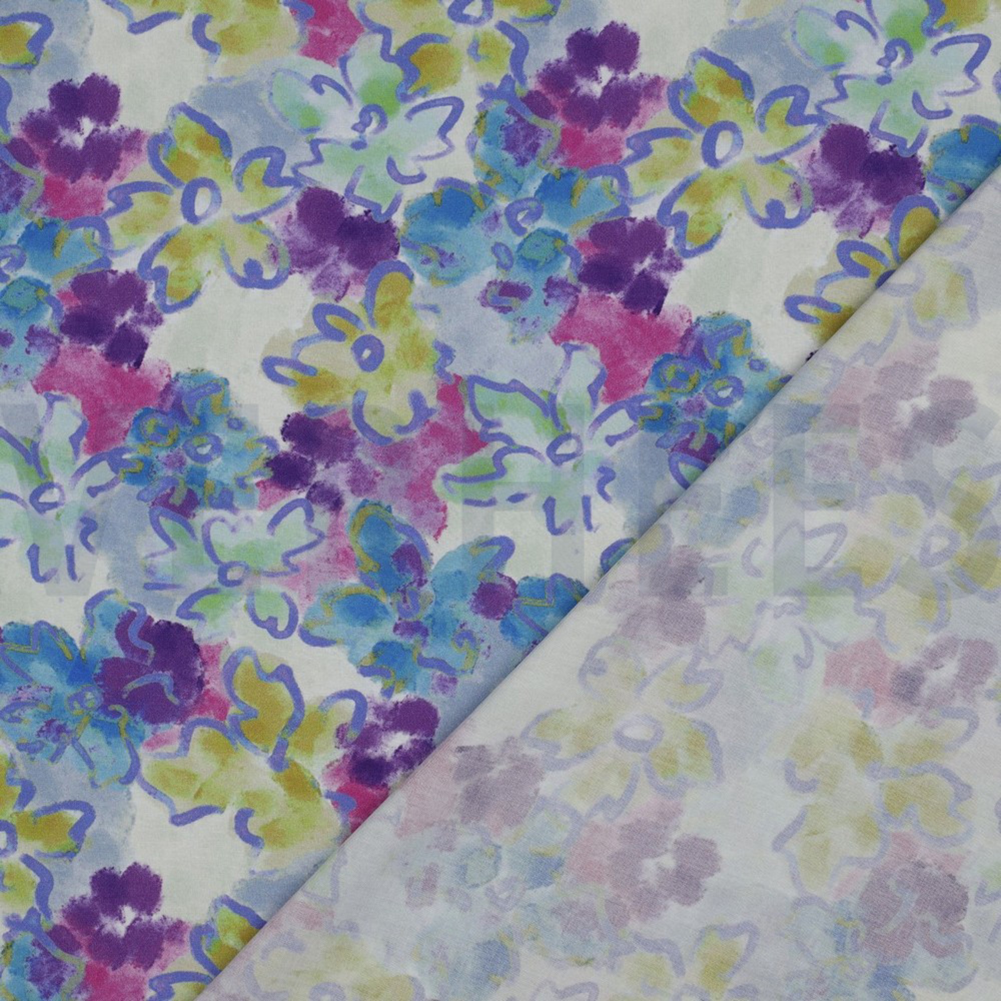 VISCOSE RADIANCE DIGITAL FLEURS BLEU (high resolution) #4