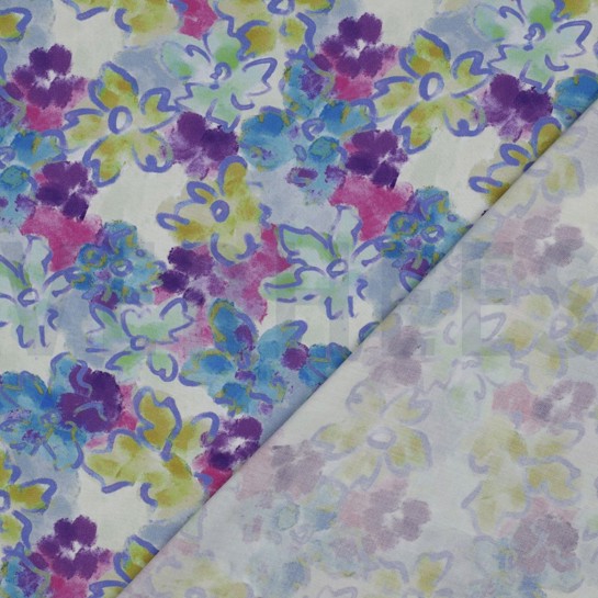 VISCOSE RADIANCE DIGITAL FLEURS BLEU #7