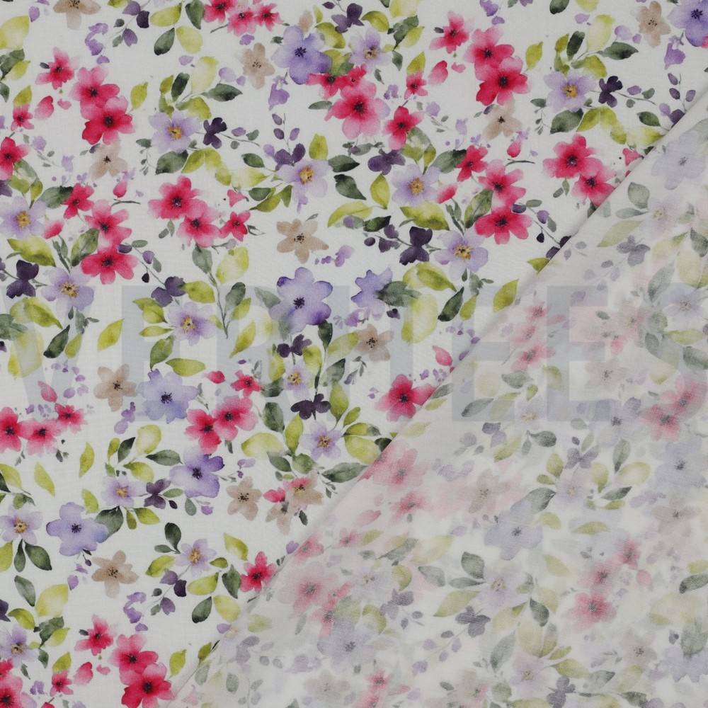 VISKOSE RADIANCE DIGITAL BLUMEN WEISS #7