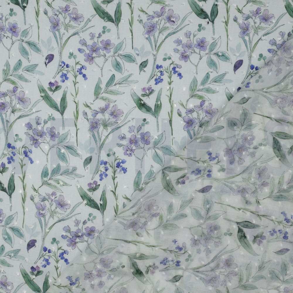 VISCOSE DOBBY DIGITAL FLEURS BLANC #7
