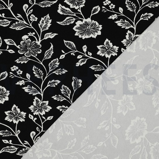 VISCOSE JERSEY FLOWERS BLACK #7