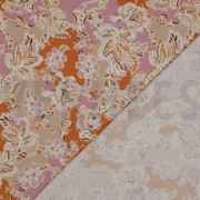 VISCOSE SATIN DIGITAL FLEURS ORANGE (thumbnail) #4