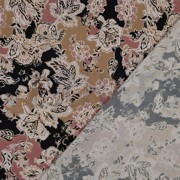 VISCOSE SATIN DIGITAL FLOWERS BLACK (thumbnail) #4