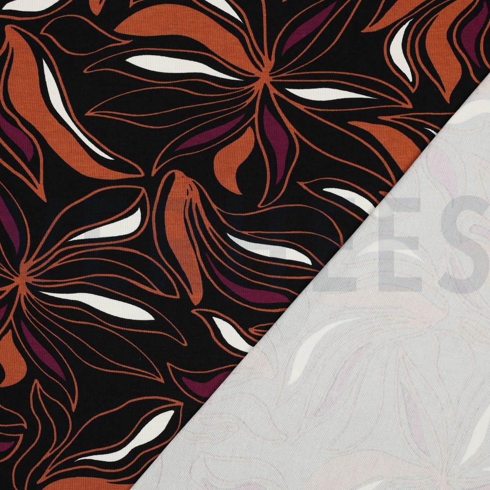 VISCOSE JERSEY FLOWERS BLACK #7