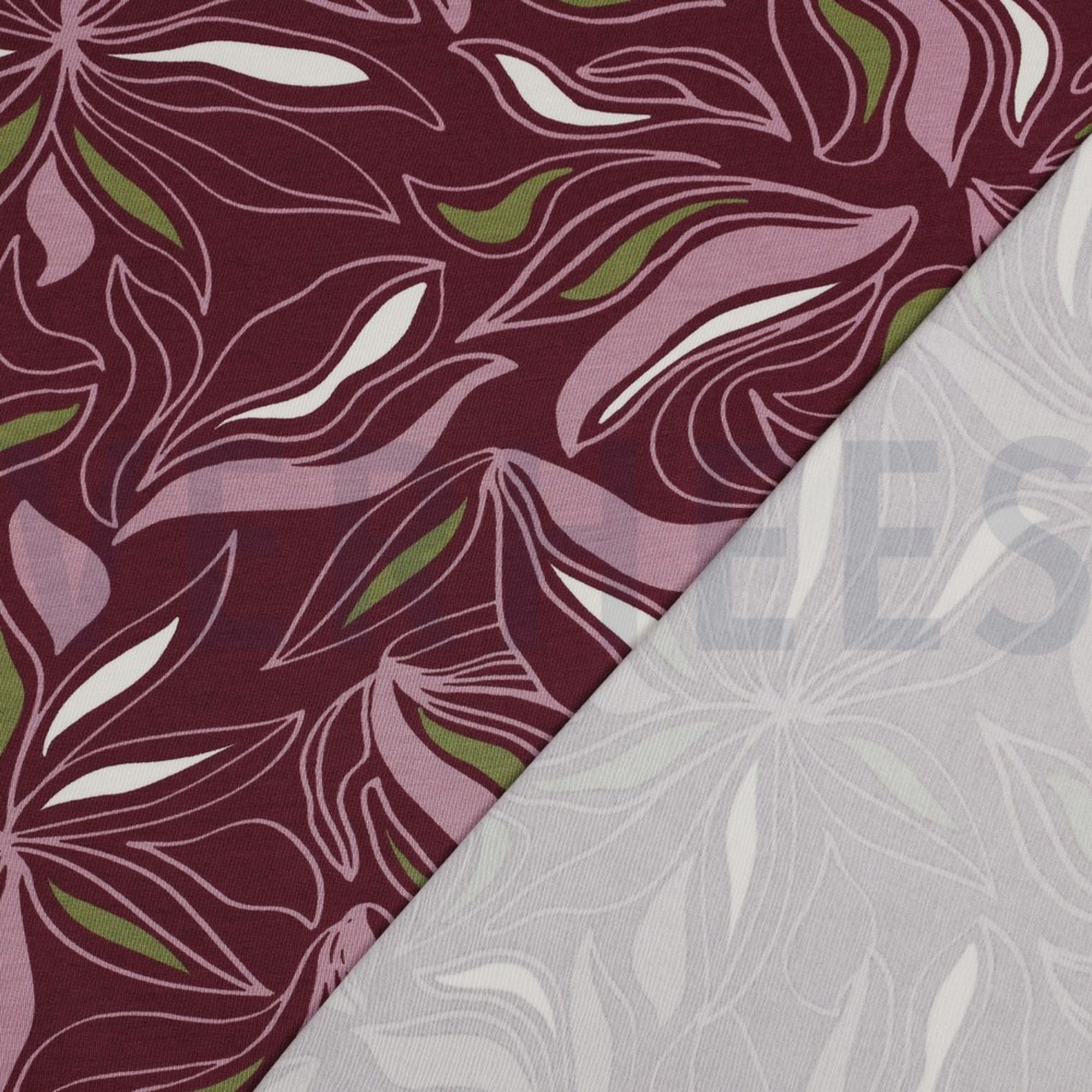 VISCOSE JERSEY FLEURS MAUVE FONCÉ (high resolution) #4