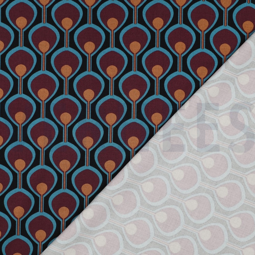 VISCOSE ROSELLA STRETCH ABSTRACT ZWART #7